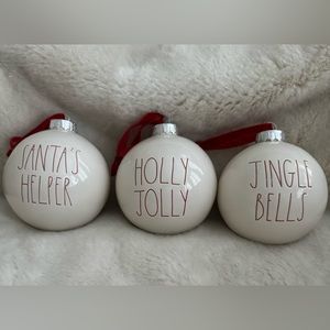 Rae Dunn Set of 3 Christmas Ornaments